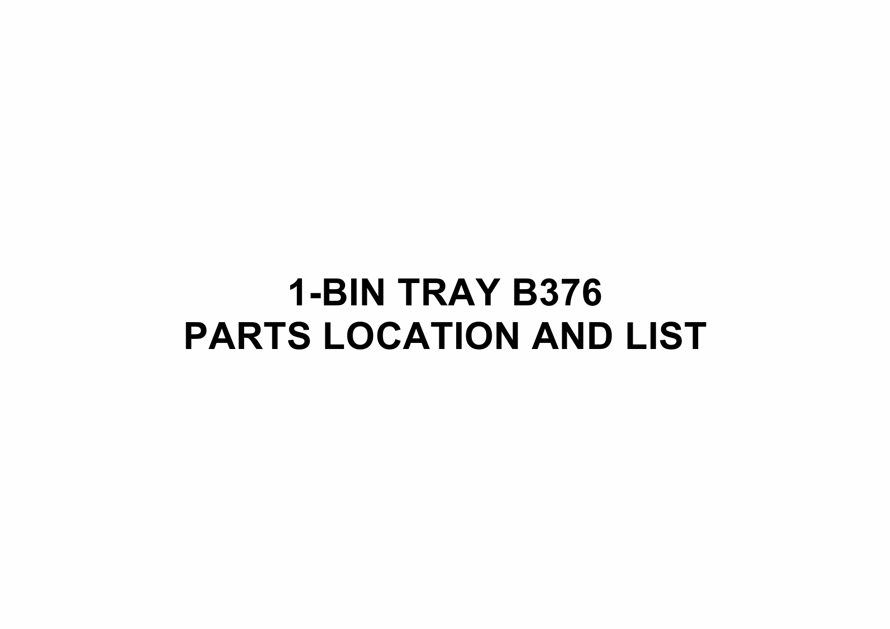 RICOH Options B376 1-BIN-TRAY Parts Catalog PDF download-1